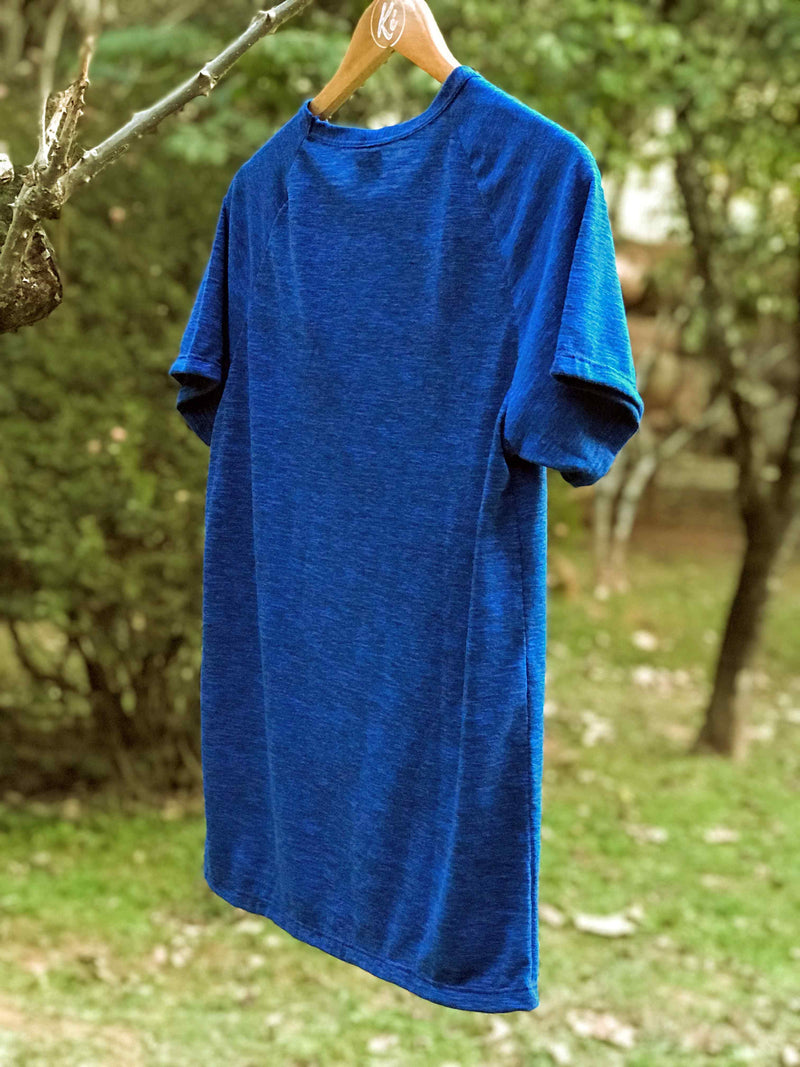 Camiseta Raglan em PET reciclado Azul Primário