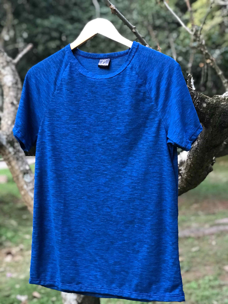 Camiseta Raglan em PET reciclado Azul Primário